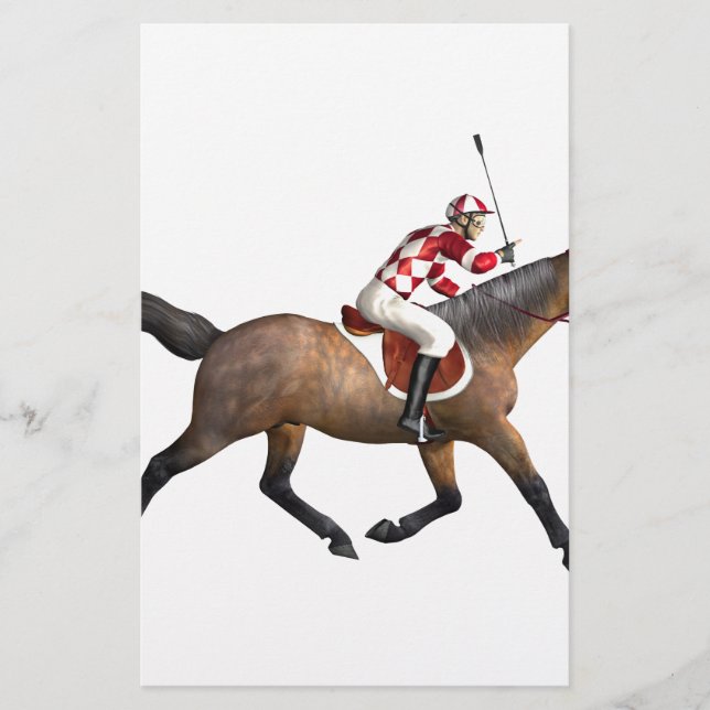 Jockey e Cavalo da Corrida de Cavalo (Frente)