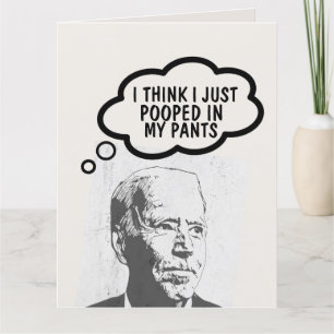 JOE BIDEN ENGRAÇADO POOP CARTÕES DE ANIVERSÁRIO
