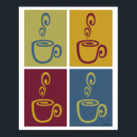 Joe Time Coffee Pop Art Muted Impressão<br><div class="desc">Para amantes de café e café,  esta seria uma peça de parede de excelente para qualquer quarto da sua casa. Apresentando a arte original de David Magliocco/DMCreative.</div>