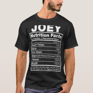 Joey Nutrition Fatos Joey Nome Camisa de Aniversár