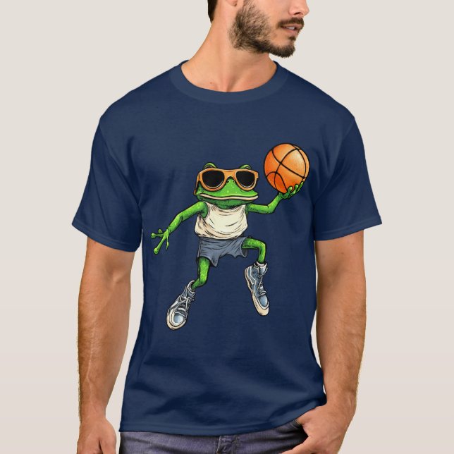 Jogador de basquete/sapo de basquete T-Shirt (Frente)