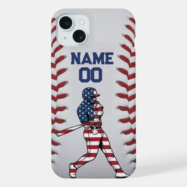 Jogador de beisebol Batedor com Número Personalizá (Verso)