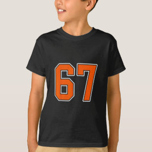 Jogador de Camisa Laranja Branca Número 67 Uniform