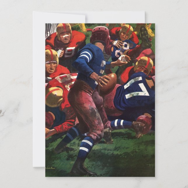 Jogador de futebol americano quarterback vintage e (Frente)