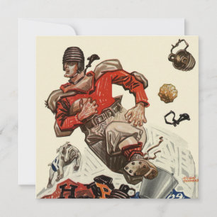 Jogador de futebol do Vintage e Mascote Bulldog