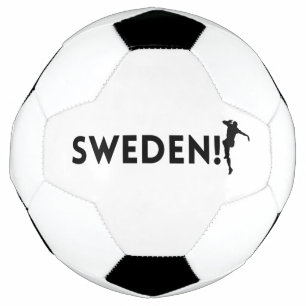Jogador de futebol sueco usando ponto como bola
