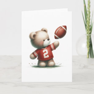 Jogador de Futebol Ursinho Teddy Fofo Cartão de Ab