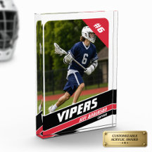 Jogador de Lacrosse Personalizado Vermelho Branco 