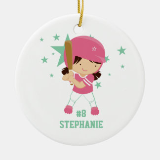 Jogador de softball e ornamento personalizados das