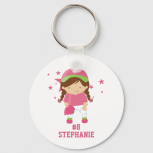 Jogador de softball personalizado e chaveiro de es