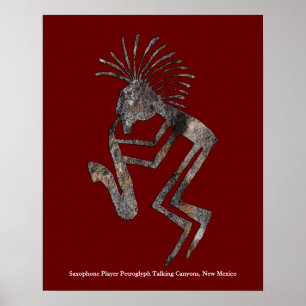 Jogador Saxofone Petrogliph Poster