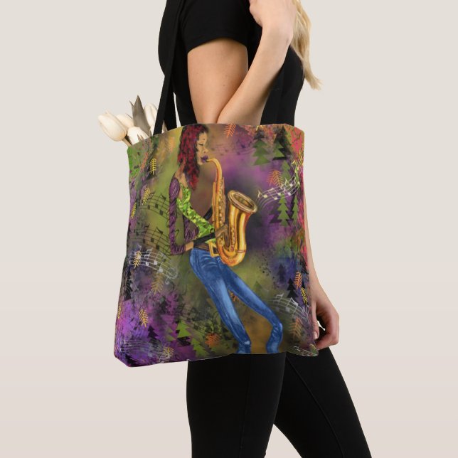 Jogador saxofone saxófono Tote Bag (Close Up)