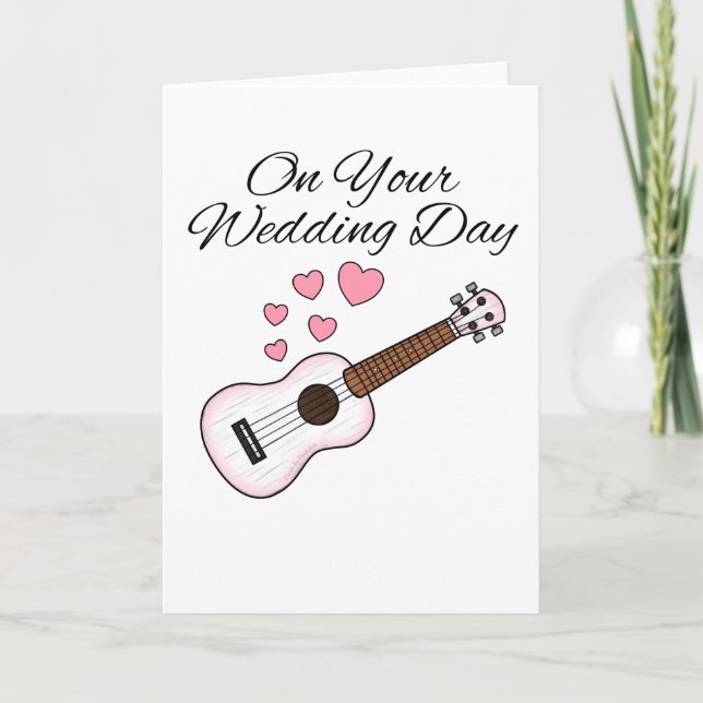 Jogador Ukulele De Cartão De Casamento Uke (Frente)