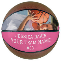 Jogadoras De Basquete De Meninas Rosa Personalizad