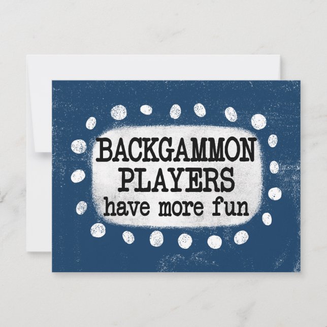 Jogadores De Backgammon Têm Um Cartão De Saudação  (Frente)