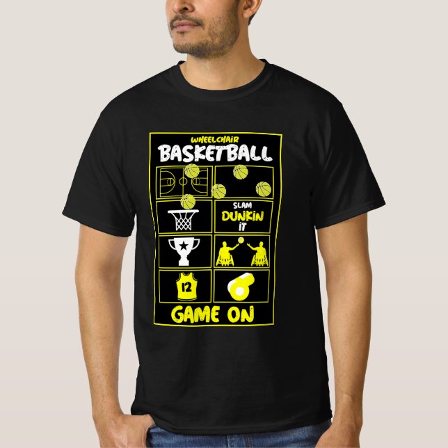 Jogadores de Basquete em Cadeira de Rodas Camiseta (Frente)