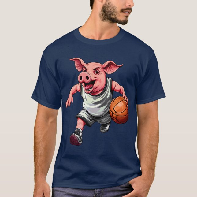 Jogadores de basquetebol Pig T-Shirt (Frente)