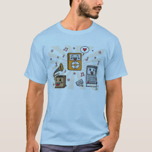 Jogadores de música bonitos - o t-shirt dos homen