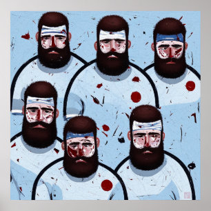 Jogadores de Rugby - Impressão de Arte Canvas