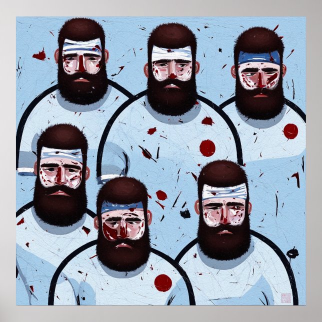 Jogadores de Rugby - Impressão de Arte Canvas (Frente)