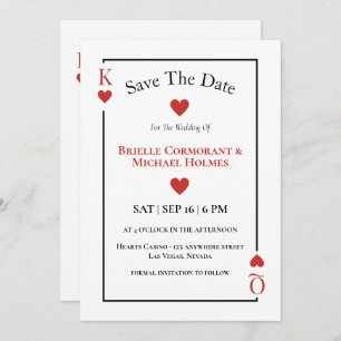 Jogando Cartões Salvem a Data Casamento Las Vegas