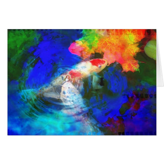 Jogando com outono, cartão (Frente Horizontal)