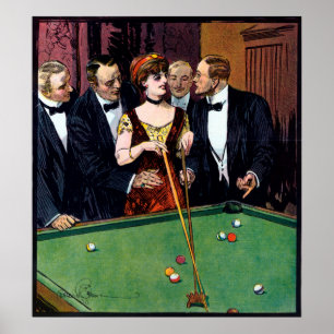 Jogando o poster vintage da piscina