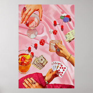 Jogando Poster de Parede de Cartões