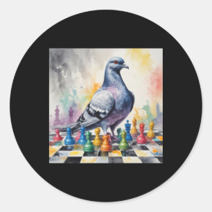 Jogando Xadrez Com Um Adesivo De Pombo