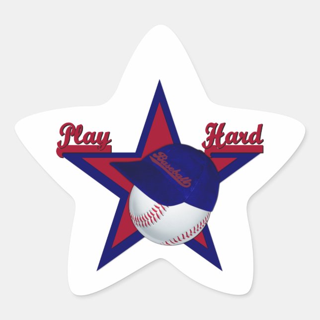 Jogar softball de Duro e adesivo de estrelas de ch (Frente)