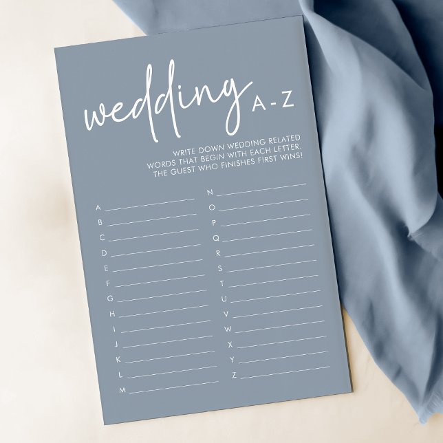 Jogo A-Z de Casamento de Chá de panela Azul Dusty (Criador carregado)