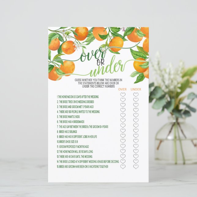 Jogo Acima ou Abaixo - Laranja (Em pé/Frente)