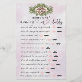 Jogo "Adivinha Quem" do Chá de fraldas de inverno 