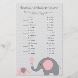 Jogo animal do chá do fósforo da gestação do