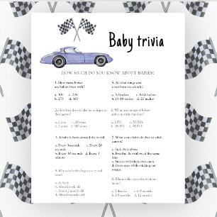Jogo Baby Trivia do chá de fraldas Race
