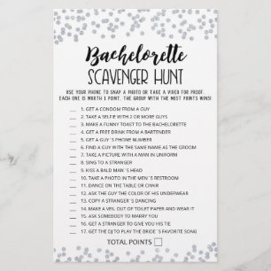 Jogo Bachelorette Scavenger Hunt editável