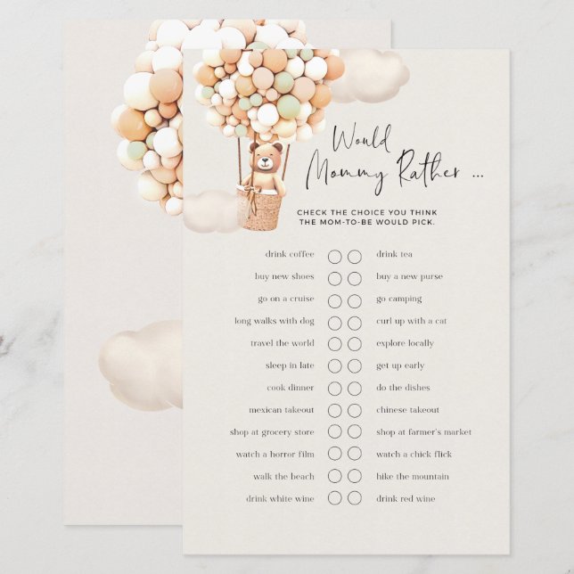 Jogo Bear Bebê - Mamães? (Frente/Verso)