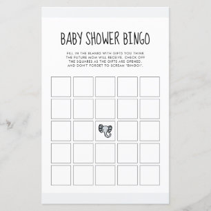 Jogo Bingo, Chá de fraldas de elefante azul-bonito