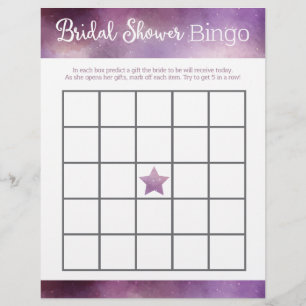 Jogo Bingo Chá de panela Roxo Galáxia