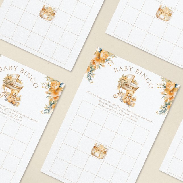 Jogo Bingo do Chá de fraldas Bassinet (Criador carregado)