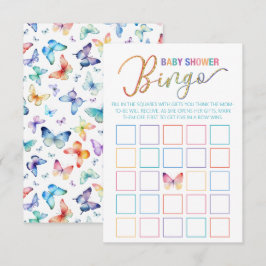 Jogo Bingo do Chá de fraldas da Borboleta