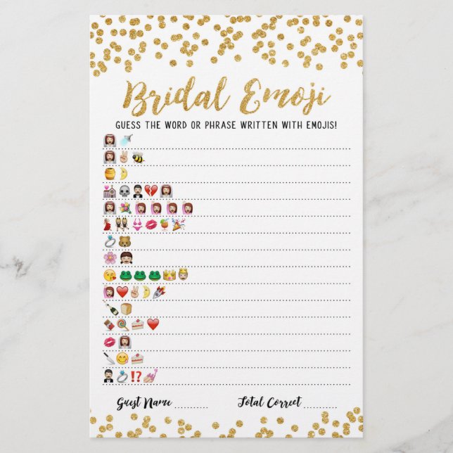 Jogo Bridal emoji com o jogo do Chá de panela de R (Frente)