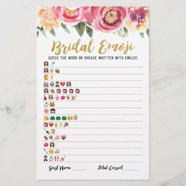 Jogo Bridal emoji com o jogo do Chá de panela de R (Frente)