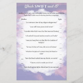 Jogo chá de panela "Qual Swift Disse Isso?"