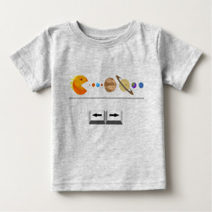 Jogo com camisetas engraçadas dos planetas