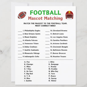 Jogo Correspondente de Mascote de Futebol