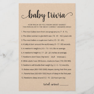 Jogo da Baby Trivia com Chá de fraldas de Respost