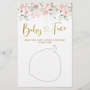 Jogo da face do Chá de fraldas Floral Cor-de-Rosa