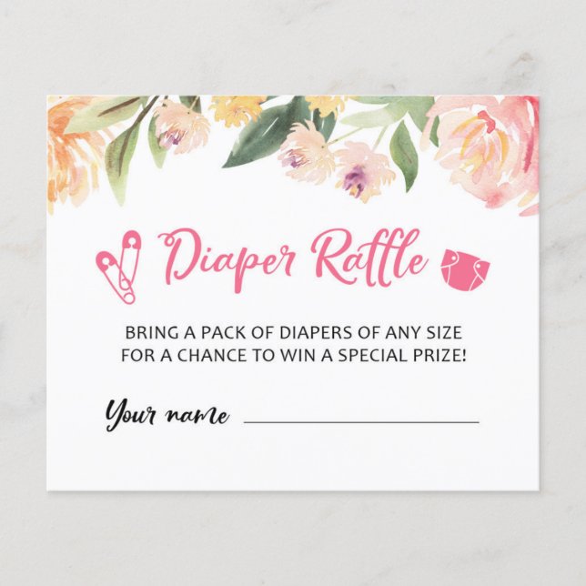 Jogo da Festa do Chá de fraldas Raffle da Fralda d (Frente)