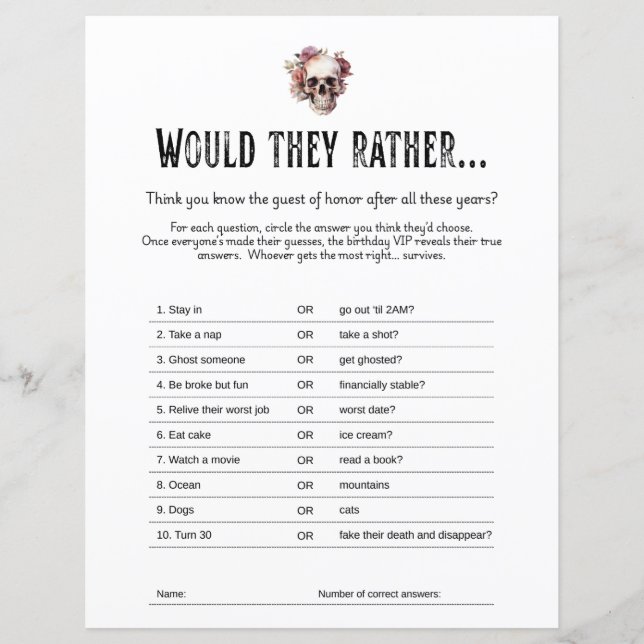 Jogo da Festa do RIP 20s, eles poderiam Preferenci (Frente)